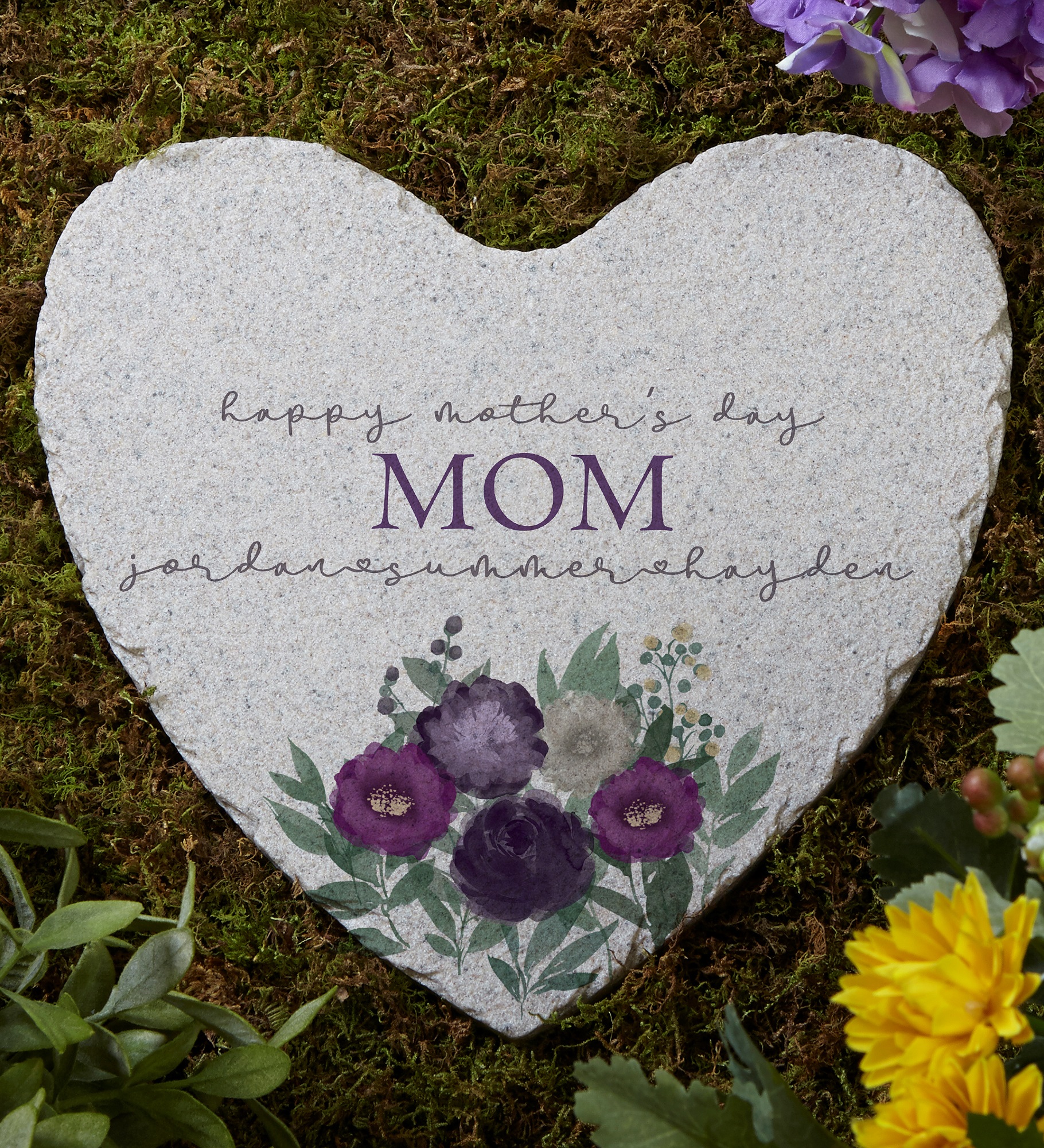 Floral Love For Mom Personalized Garden Stone